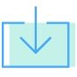 Download with an Arrow Pointing Down into Box