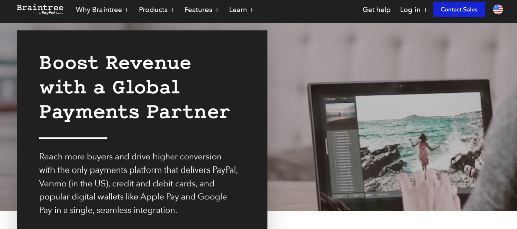 Braintree homepage: Boost Revenue with a Global Payments Partner