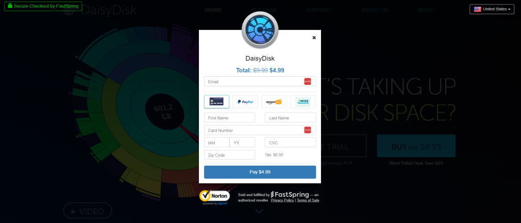 DaisyDisk's Updated Checkout Process