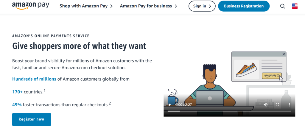 Amazon Pay homepage: Give shoppers more of what they want