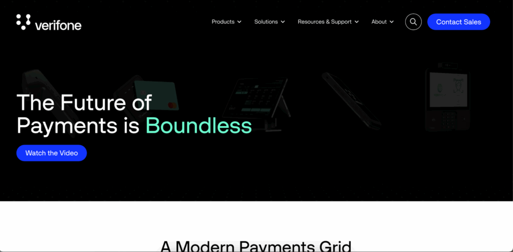 A screenshot of Verifone's homepage, formerly 2Checkout, which is an option for businesses looking for international payment gateways.