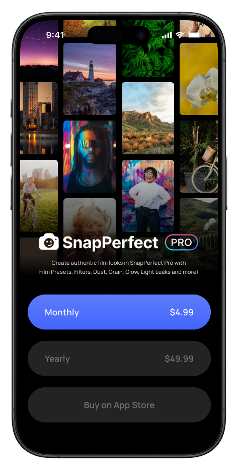 An image of an app with two buttons for. a monthly and yearly subscription that go to the fastspring powered checkout online. A third button at the bottom says 