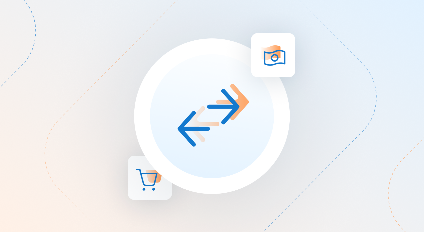 Icon of opposing arrows in a circle frame representing data moving back and forth.