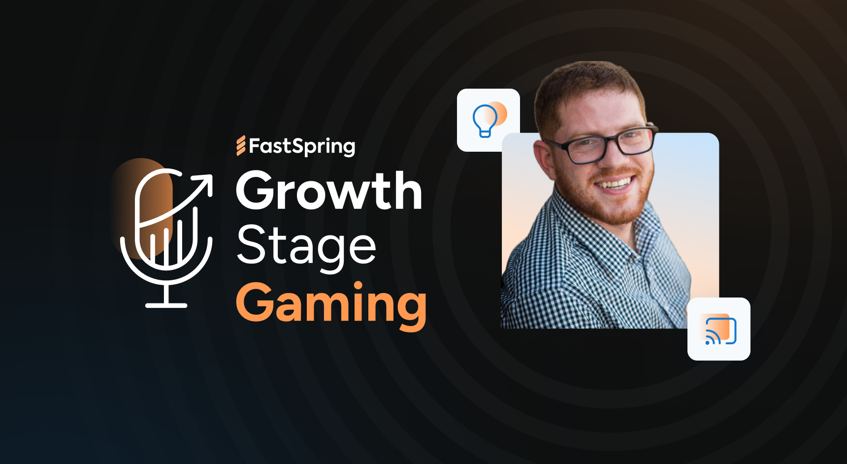 The Growth Stage podcast logo on a black background next to a headshot of Justin Sacks.