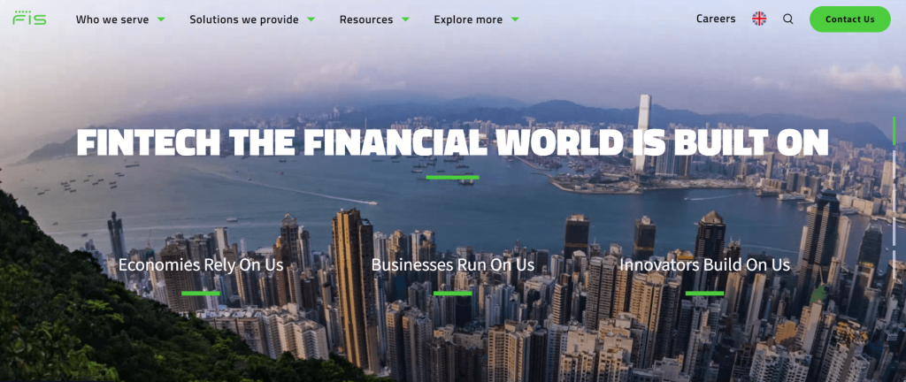 WorldPay by FIS homepage: Fintech the financial world is built on
