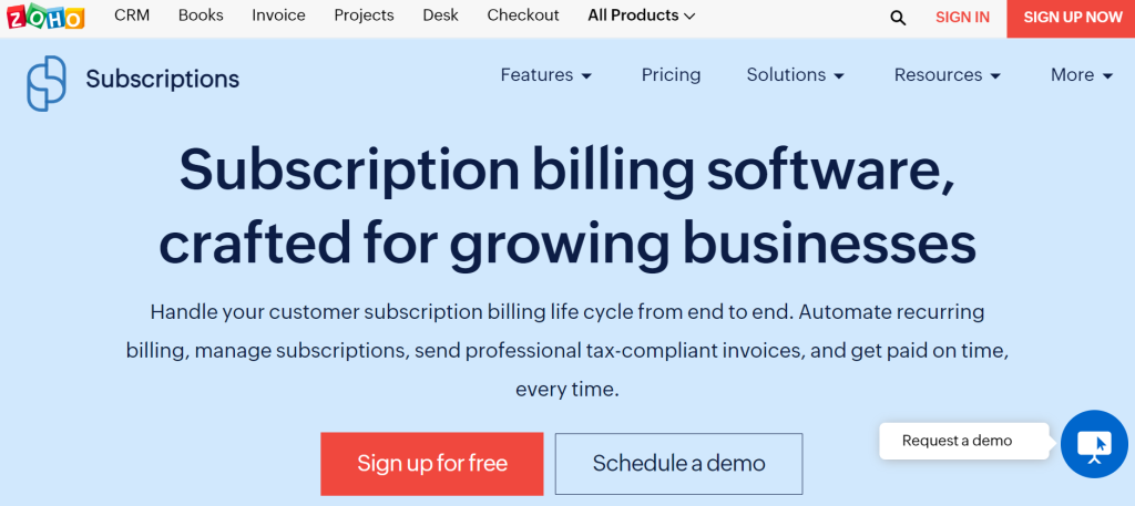Zoho Subscriptions: Subscription billing software, crafted for growing businesses