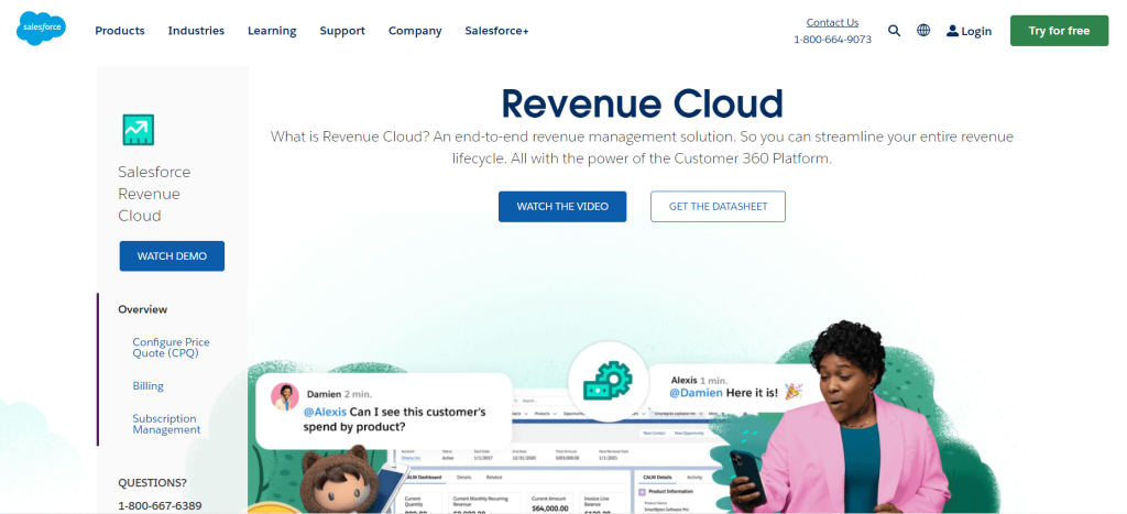 Salesforce Revenue Cloud homepage: End-to-end revenue management solution