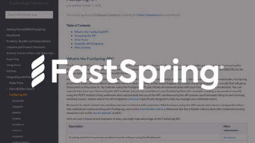 FastSpring Logo Overlayed on Documentation Library